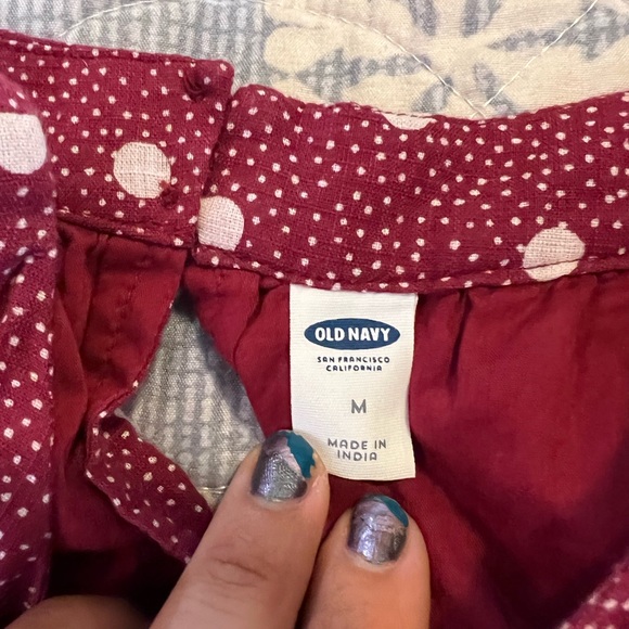 OLD NAVY COLD SHOULDER DRESS CUTE QUALITY M MEDIUM RED GARNET BURGUNDY FLORAL - Picture 8 of 9